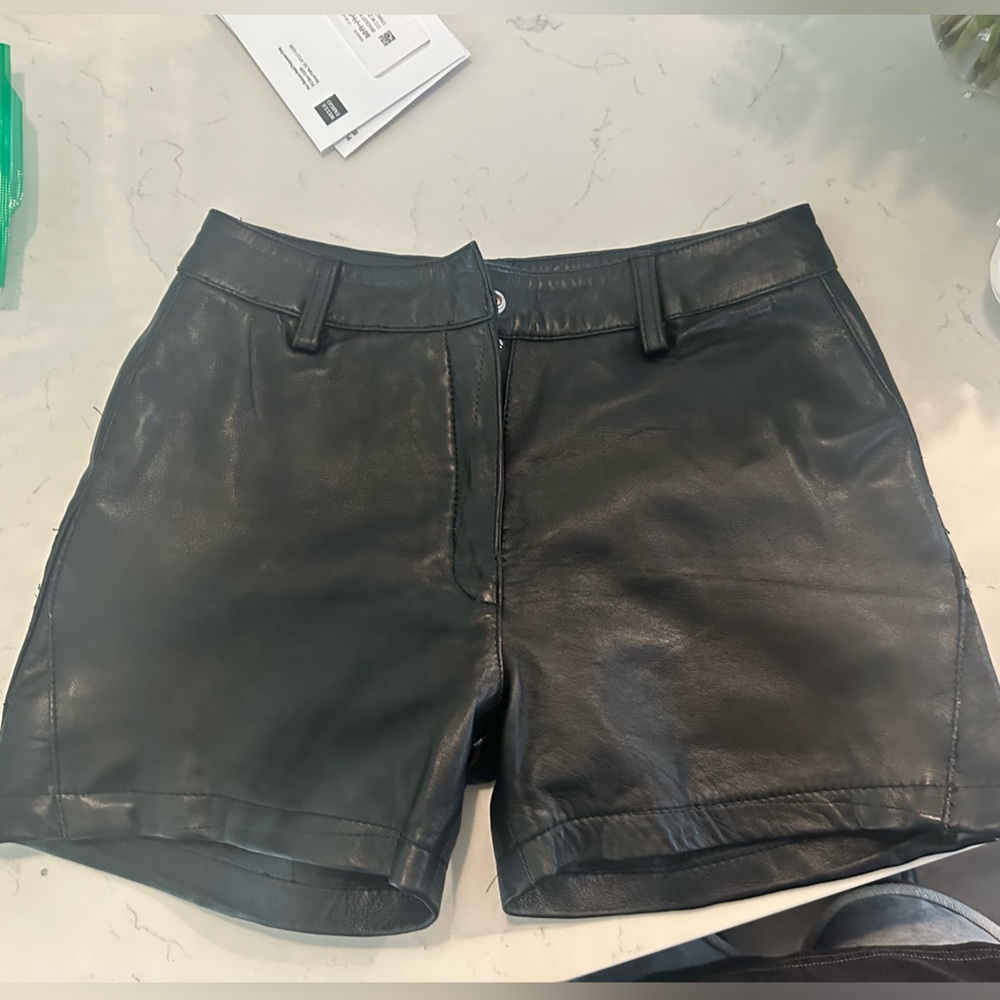 Black Leather Shorts